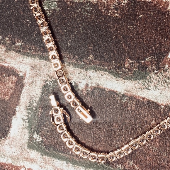 Iced Out Gold Hip Hop Tennis Chain CZ Stones High Gloss 16IN 5MM - Picture 4 of 4